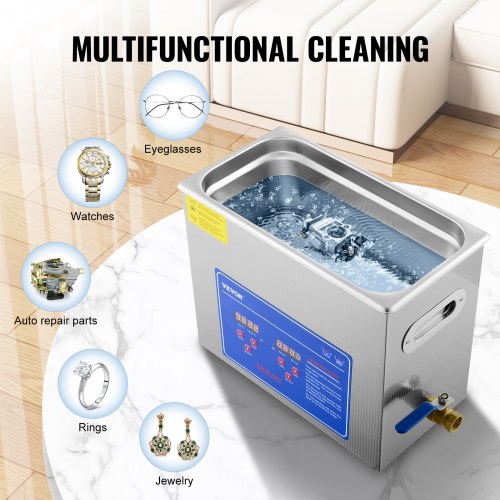 VEVOR 6L Ultrasonic Cleaner with Digital Timer Heater Stainless Steel Sonic
