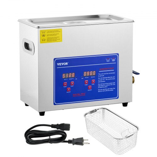VEVOR 6L Ultrasonic Cleaner with Digital Timer Heater Stainless Steel Sonic