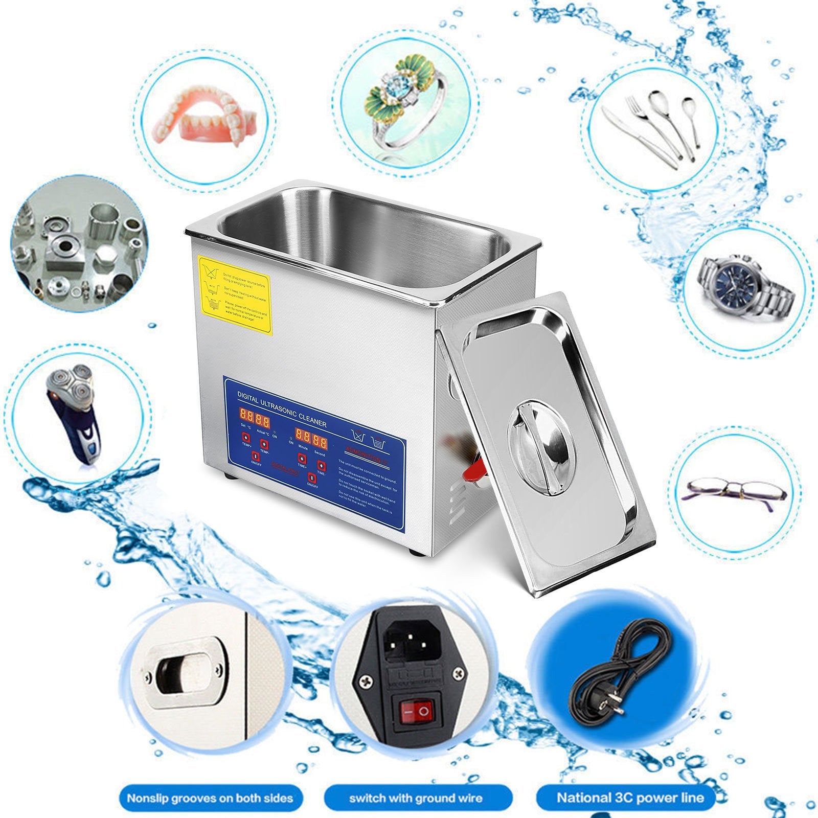 15L Ultrasonic Cleaner Digital Timer Heater 40kHz Industrial Parts Tool Cleaning