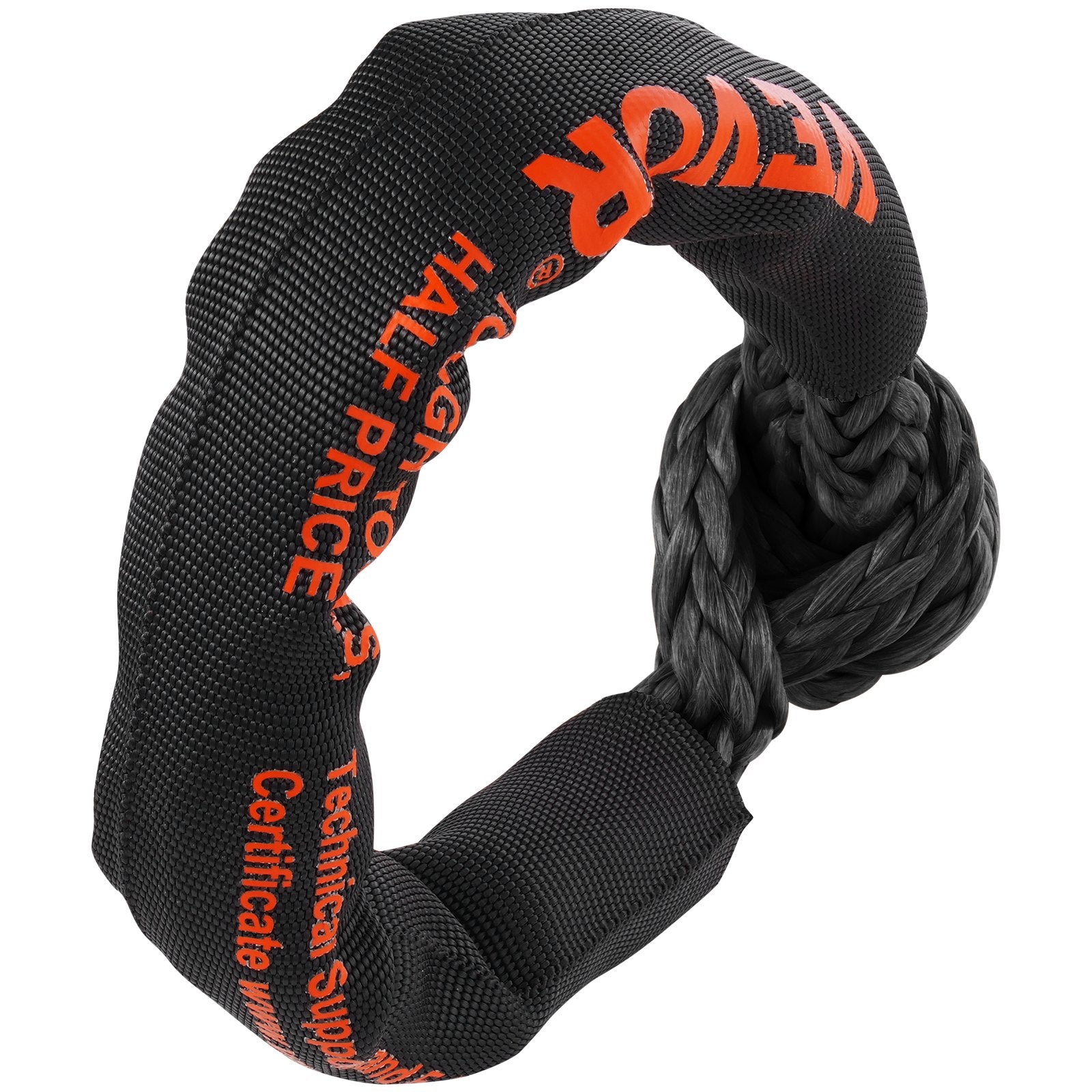 Synthetic Soft Shackle Rope 2-Pack 20 Ton Recovery Tow Shackles with Bag Black