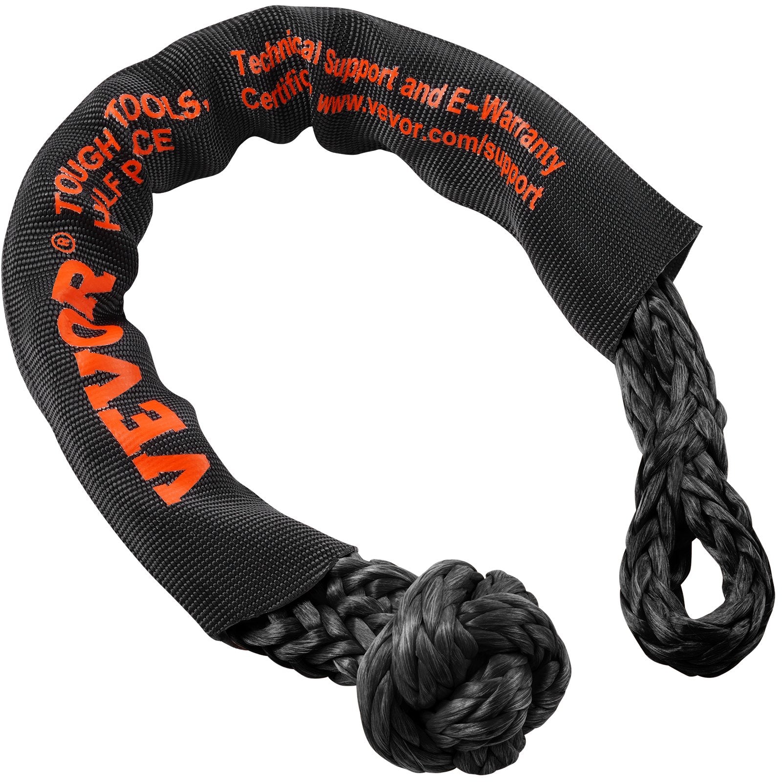 Synthetic Soft Shackle Rope 2-Pack 20 Ton Recovery Tow Shackles with Bag Black
