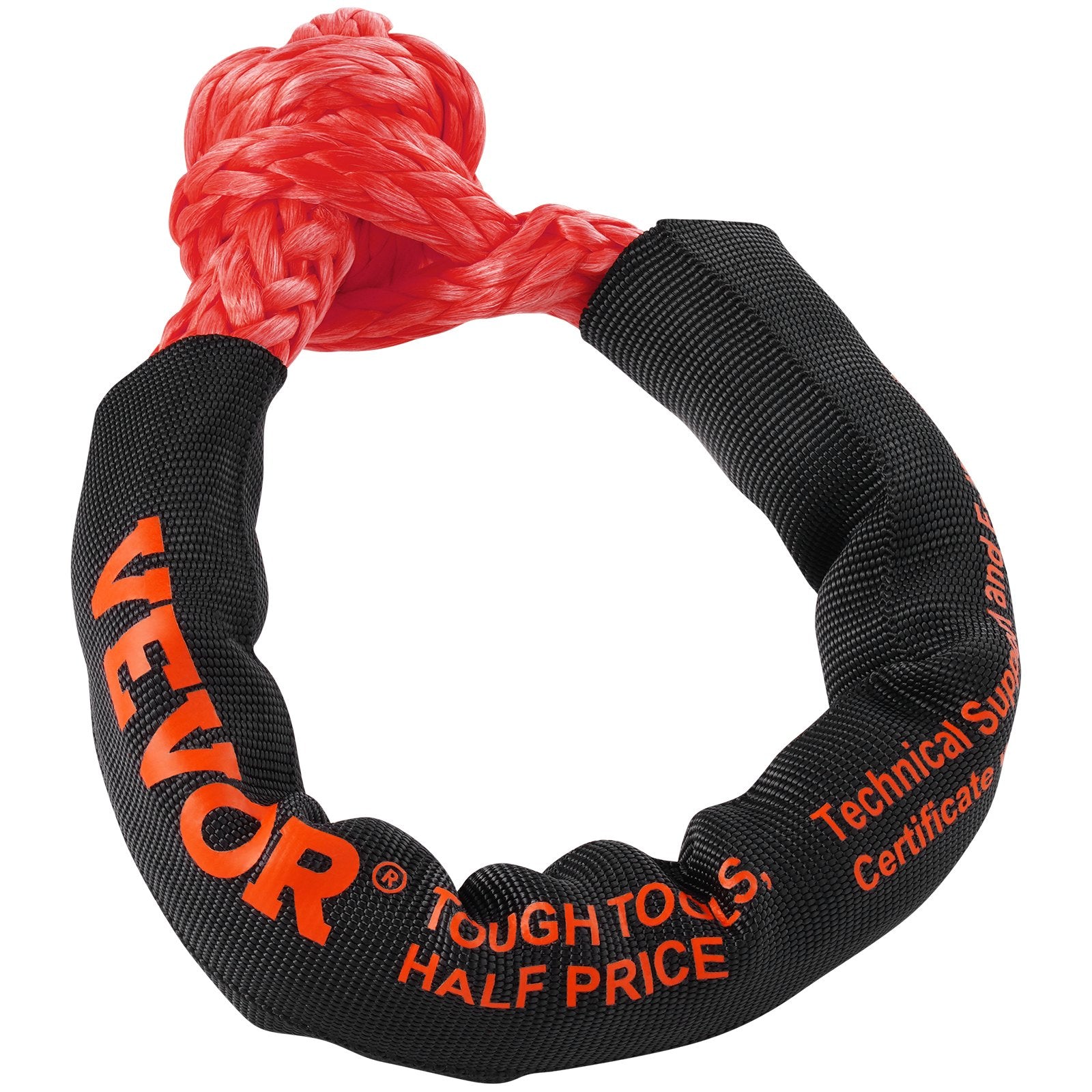 Synthetic Soft Shackle Rope 2-Pack 20 Ton Recovery Tow Shackles with Bag Red