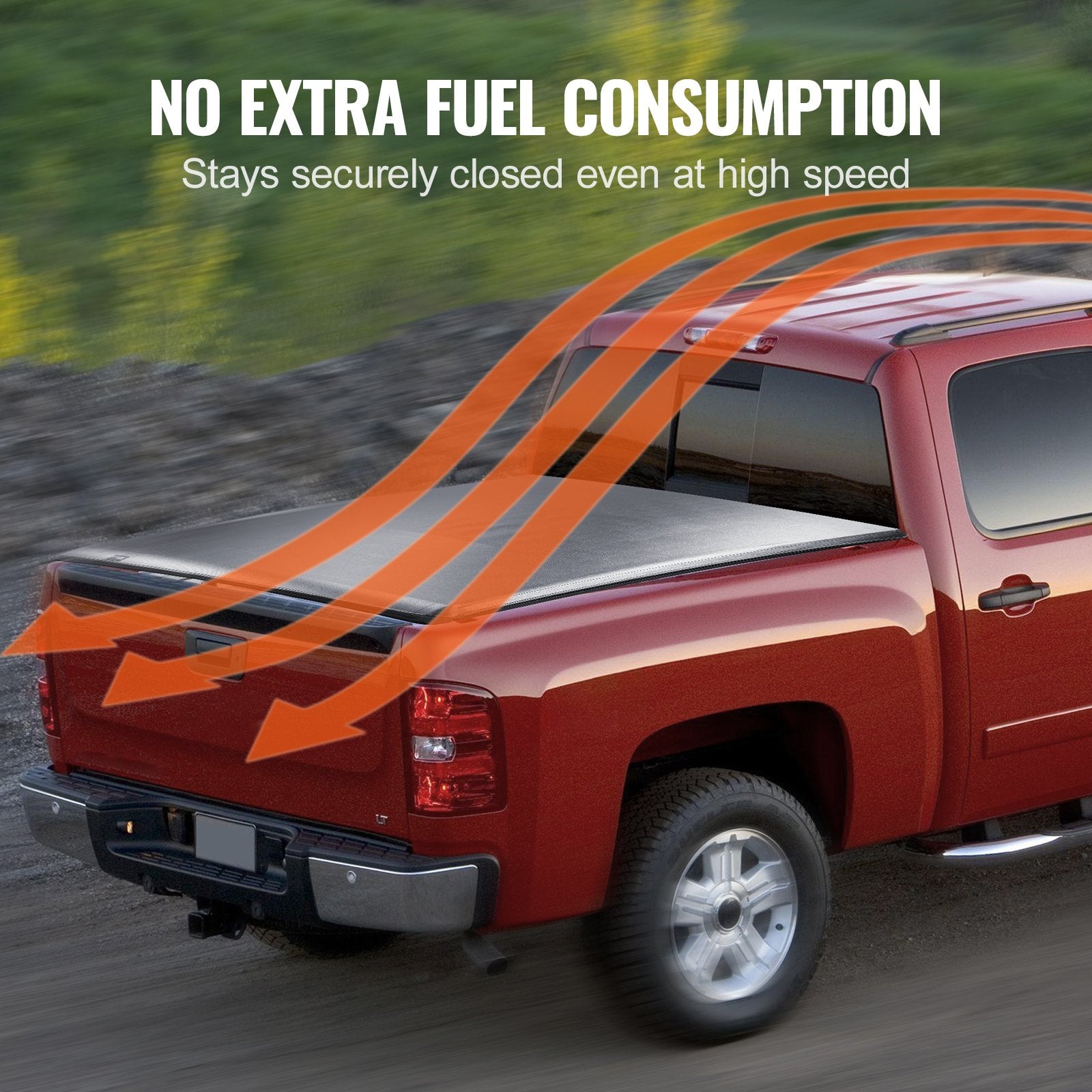 Truck Bed Cover Roll Up Tonneau Soft PVC for 2014-2024 Chevy Silverado GMC 1500