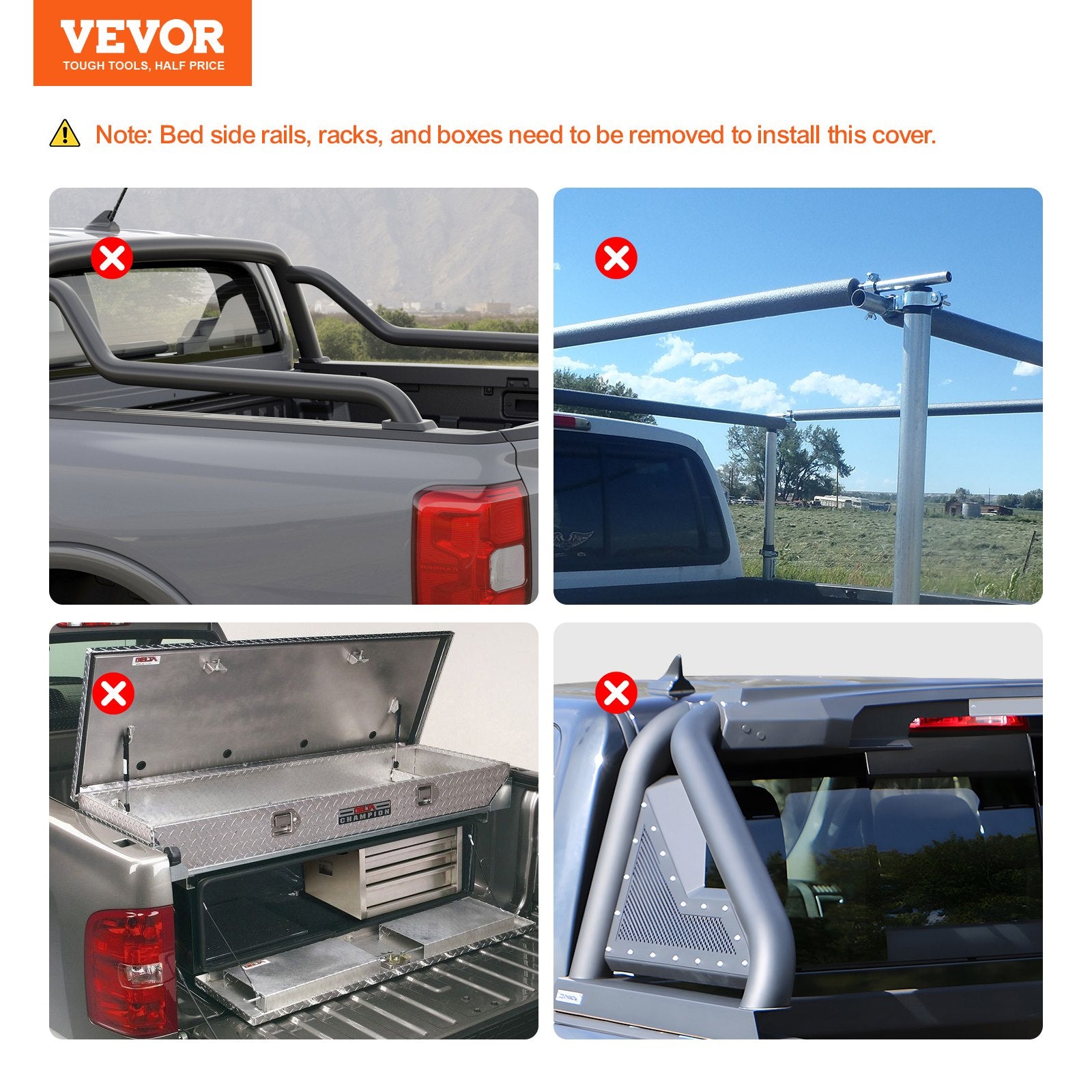 Truck Bed Cover Roll Up Tonneau Soft PVC for 2002-2024 Dodge Ram 1500-3500