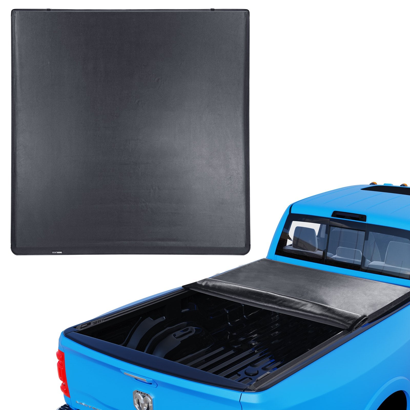 Truck Bed Cover Roll Up Tonneau Soft PVC for 2002-2024 Dodge Ram 1500-3500