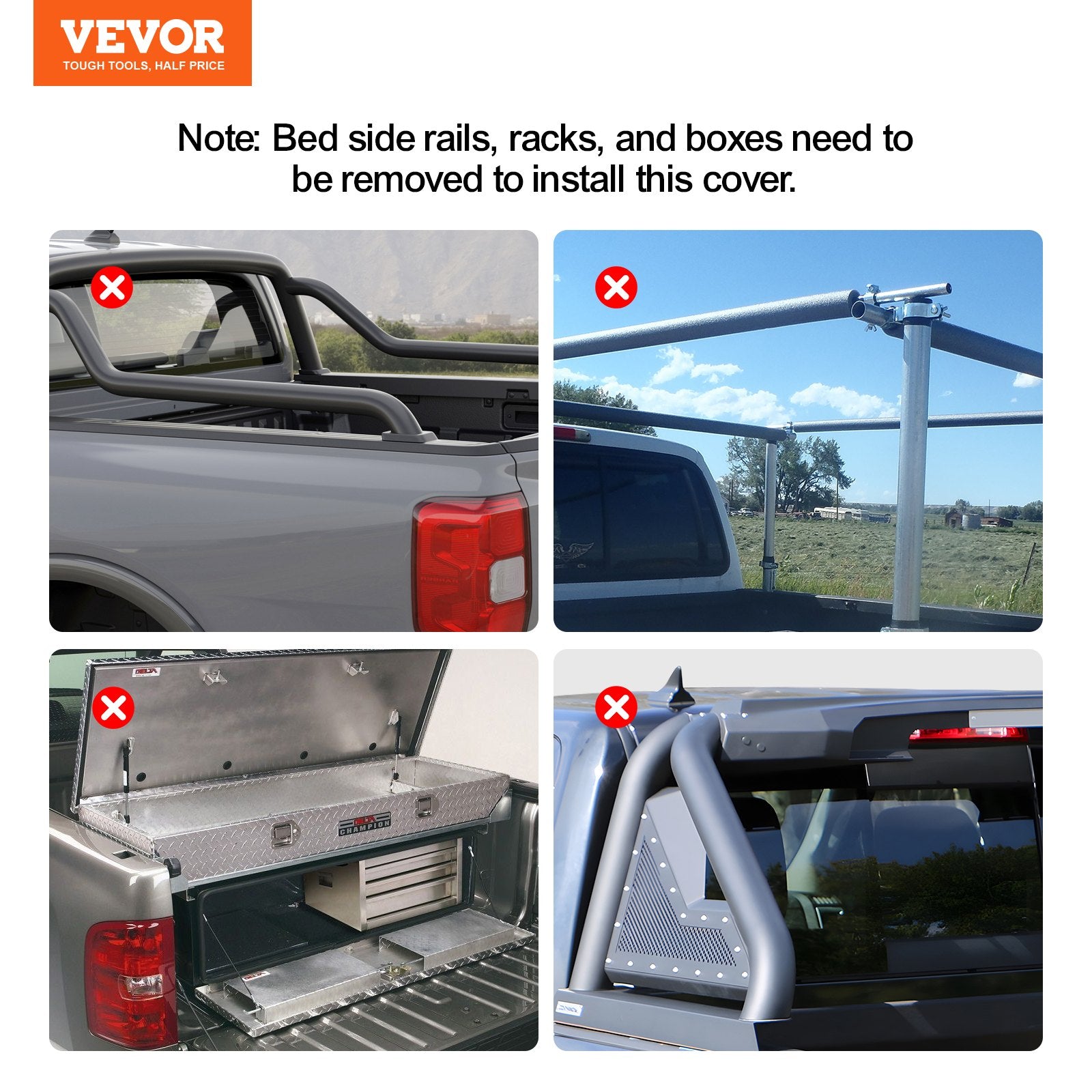 Truck Bed Cover Roll Up Tonneau Soft PVC for 2019-2024 Chevy Silverado GMC 1500