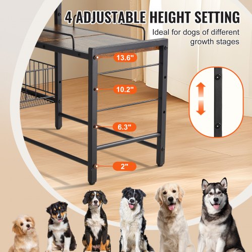 VEVOR Pet Feeding Station Elevated Dog Bowls with Storage Shelves
