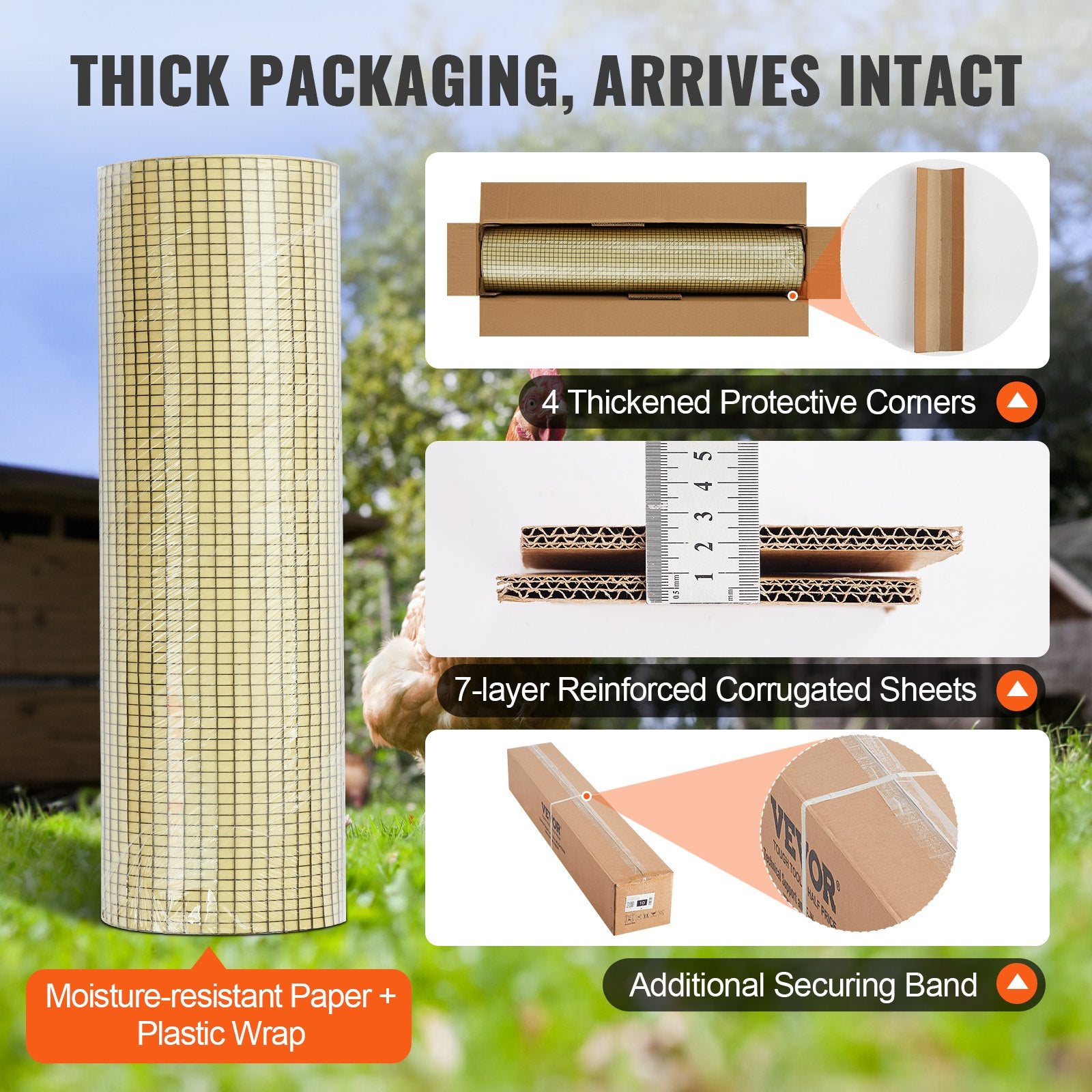 Hardware Cloth 36"x100' 19-Gauge Galvanized Wire Mesh Roll Vinyl Coated