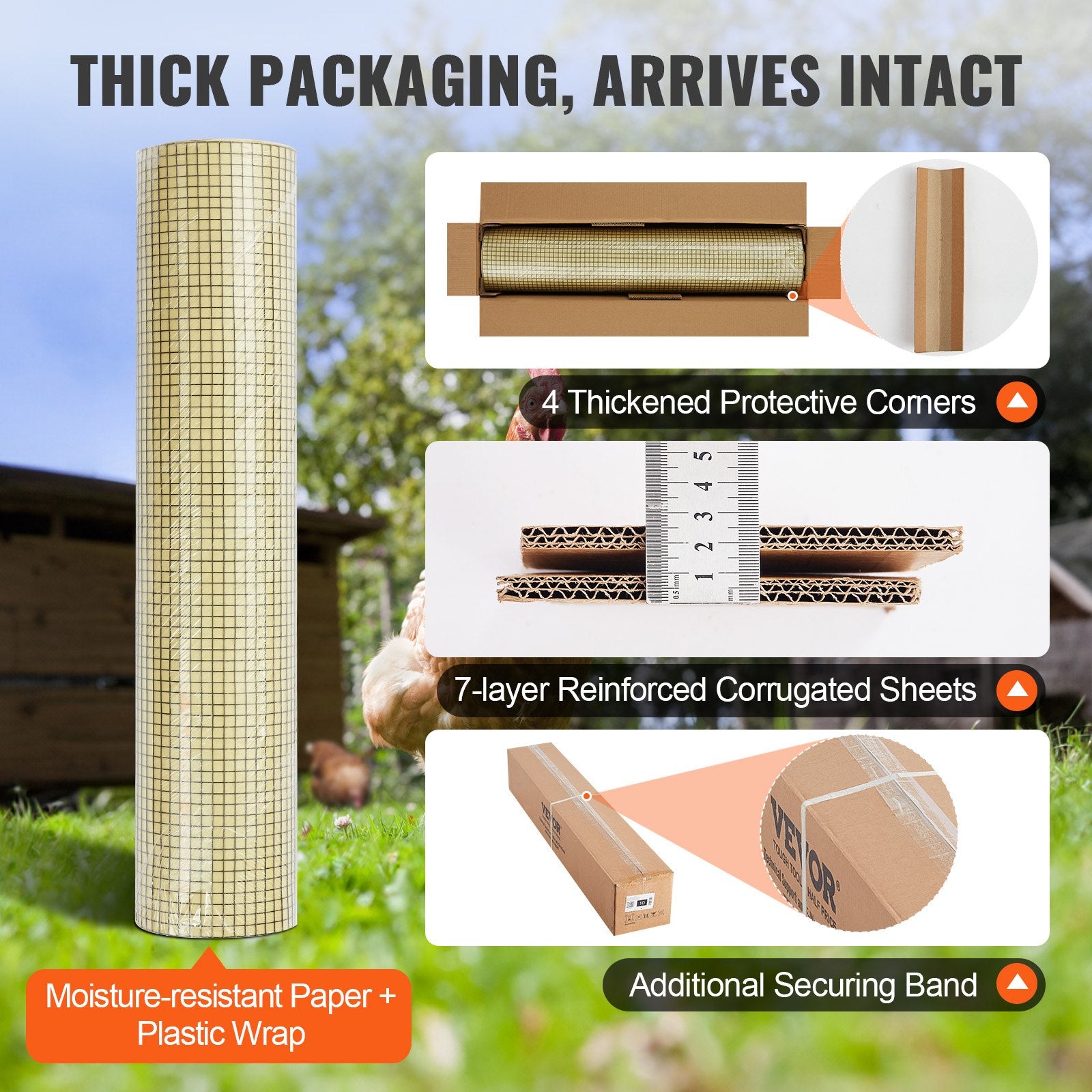Hardware Cloth 36"x50' 19-Gauge Galvanized Wire Mesh Roll Vinyl Coated