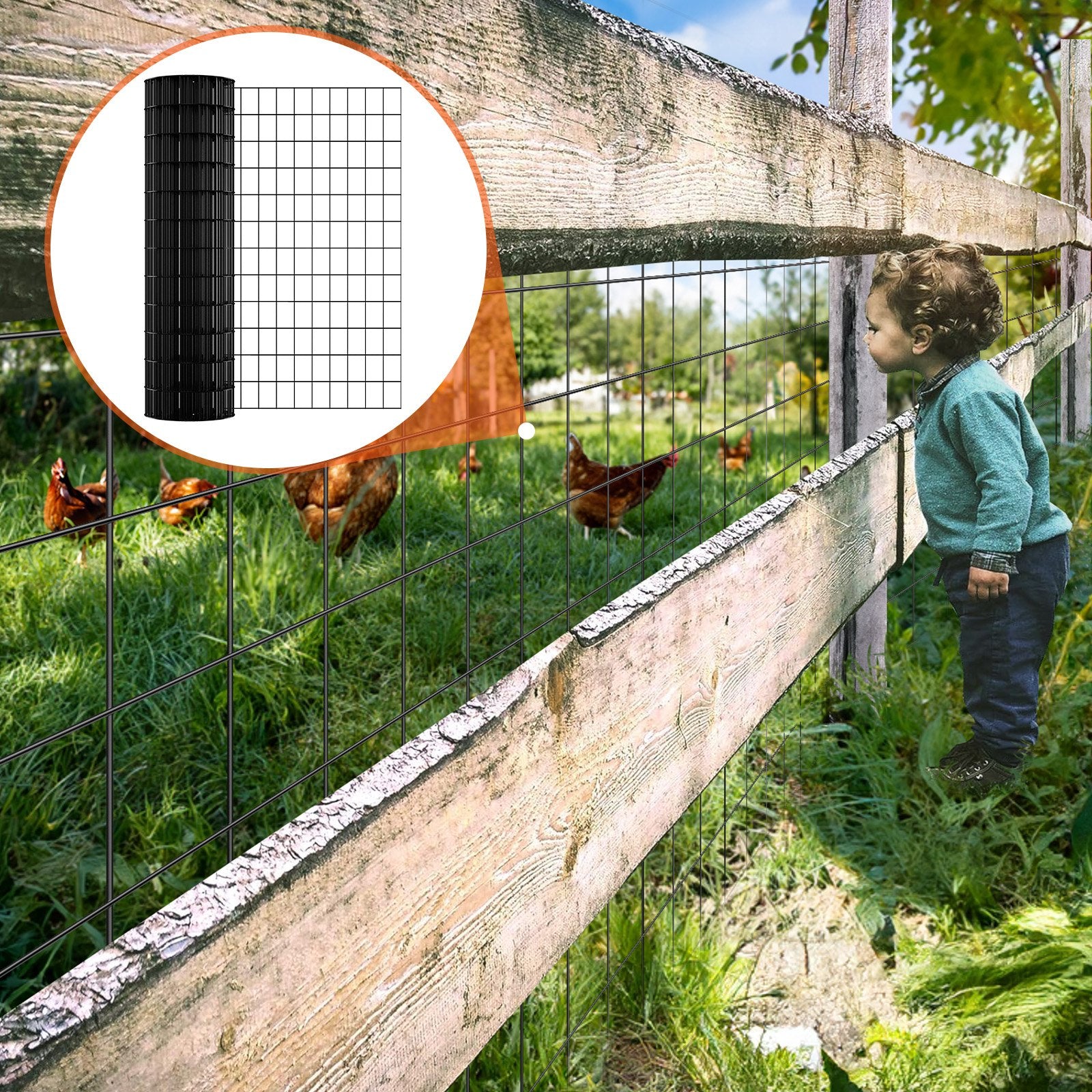 Hardware Cloth 36"x50' 16-Gauge Galvanized Wire Mesh Roll Vinyl Coated