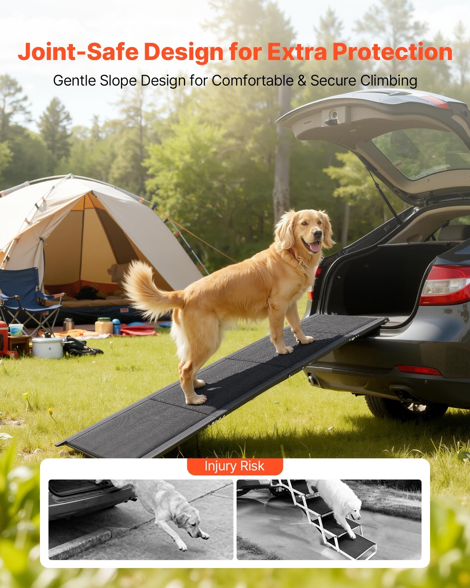 Dog Ramp for Cars 1600x432mm Folding Non-Slip 113kg Portable for SUV Truck