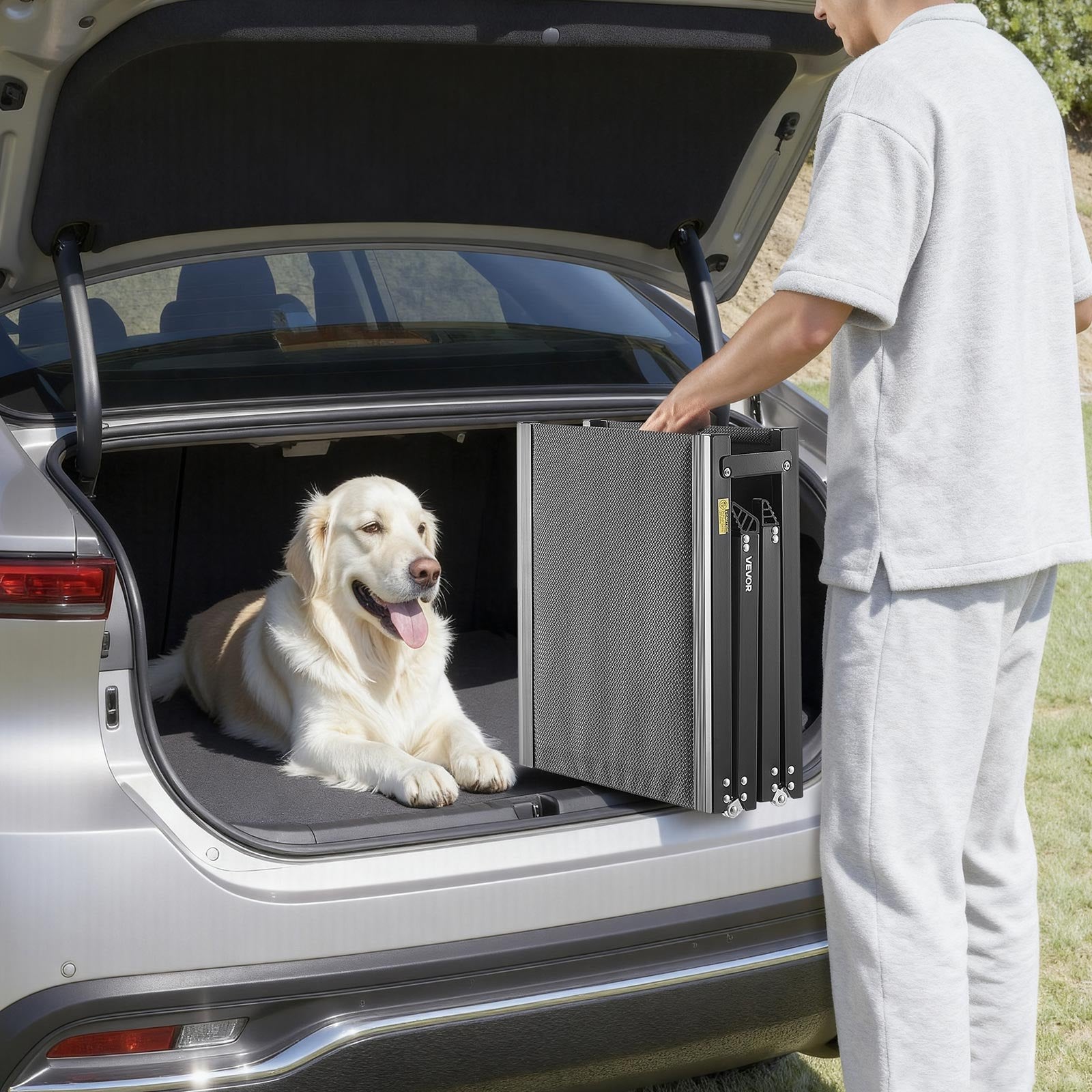 Dog Ramp for Cars 1600x432mm Folding Non-Slip 113kg Portable for SUV Truck