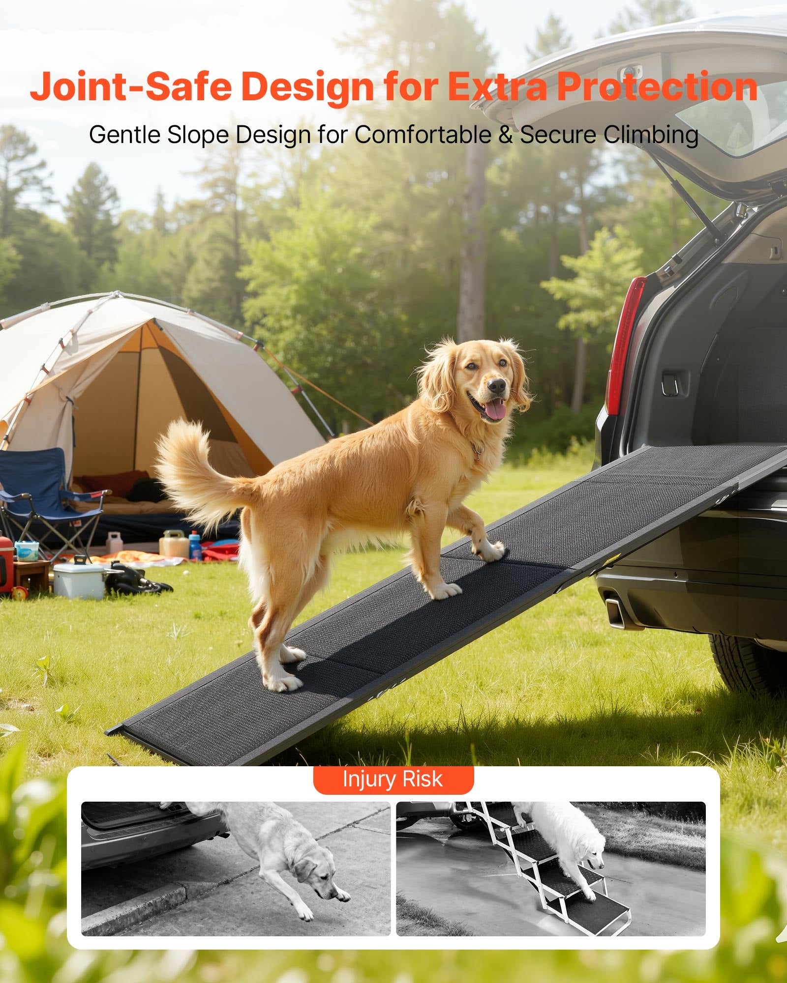 Dog Ramp for Cars 1800x432mm Folding Pet Ramp Up to 113kg Non-Slip SUV Truck