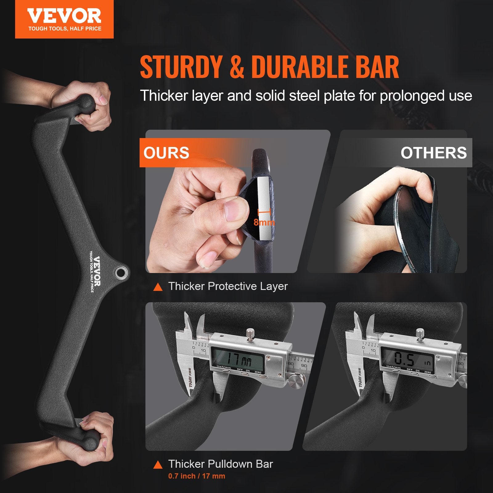 LAT Pulldown Attachments 7 Set, Cable Machine V-Bar T-Bar Tricep & Bicep Grip