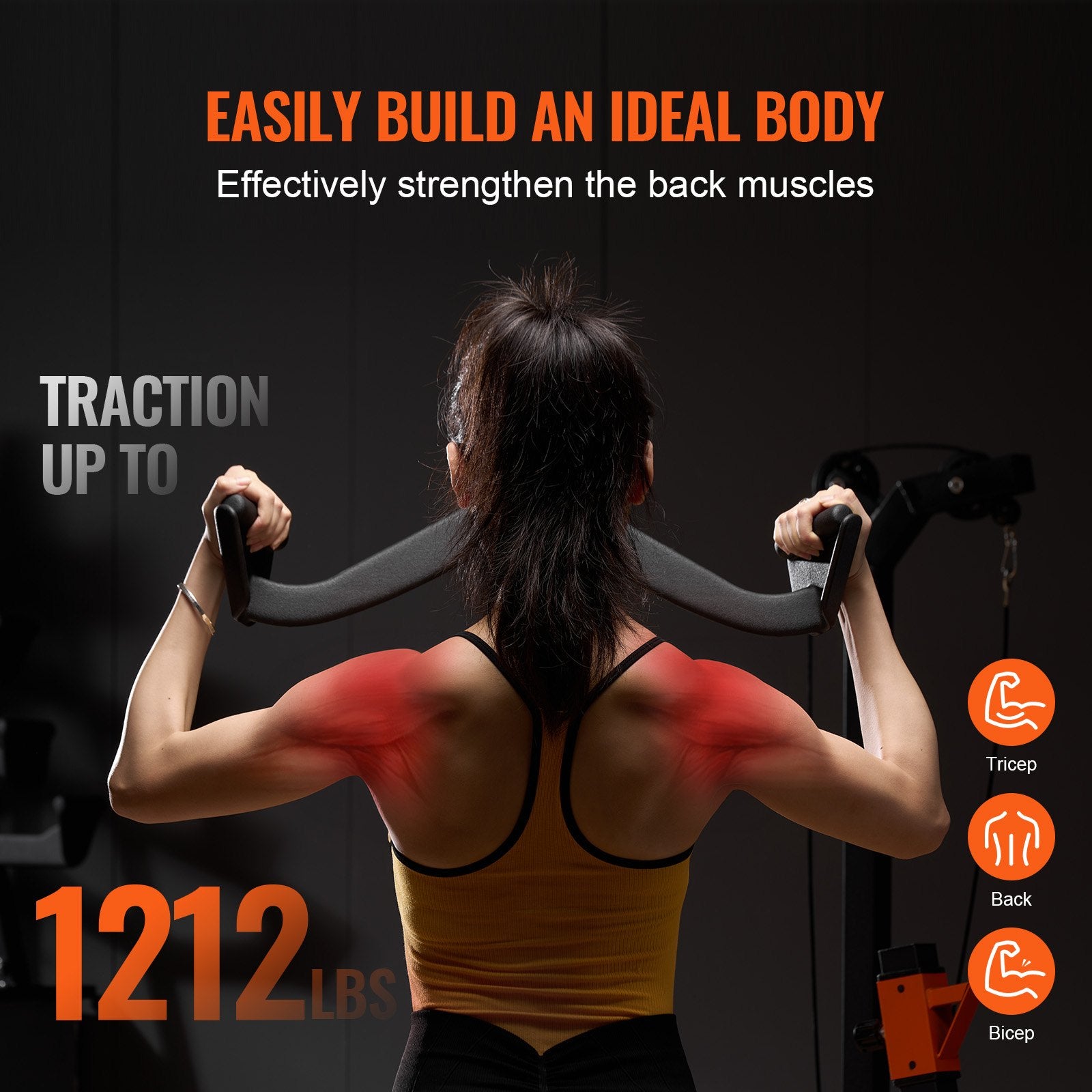 LAT Pulldown Attachments 7 Set, Cable Machine V-Bar T-Bar Tricep & Bicep Grip