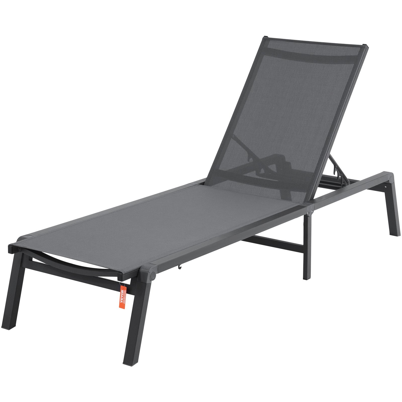 Chaise Lounge Chair Outdoor Aluminum 5-Position Adjustable Folding Recliner
