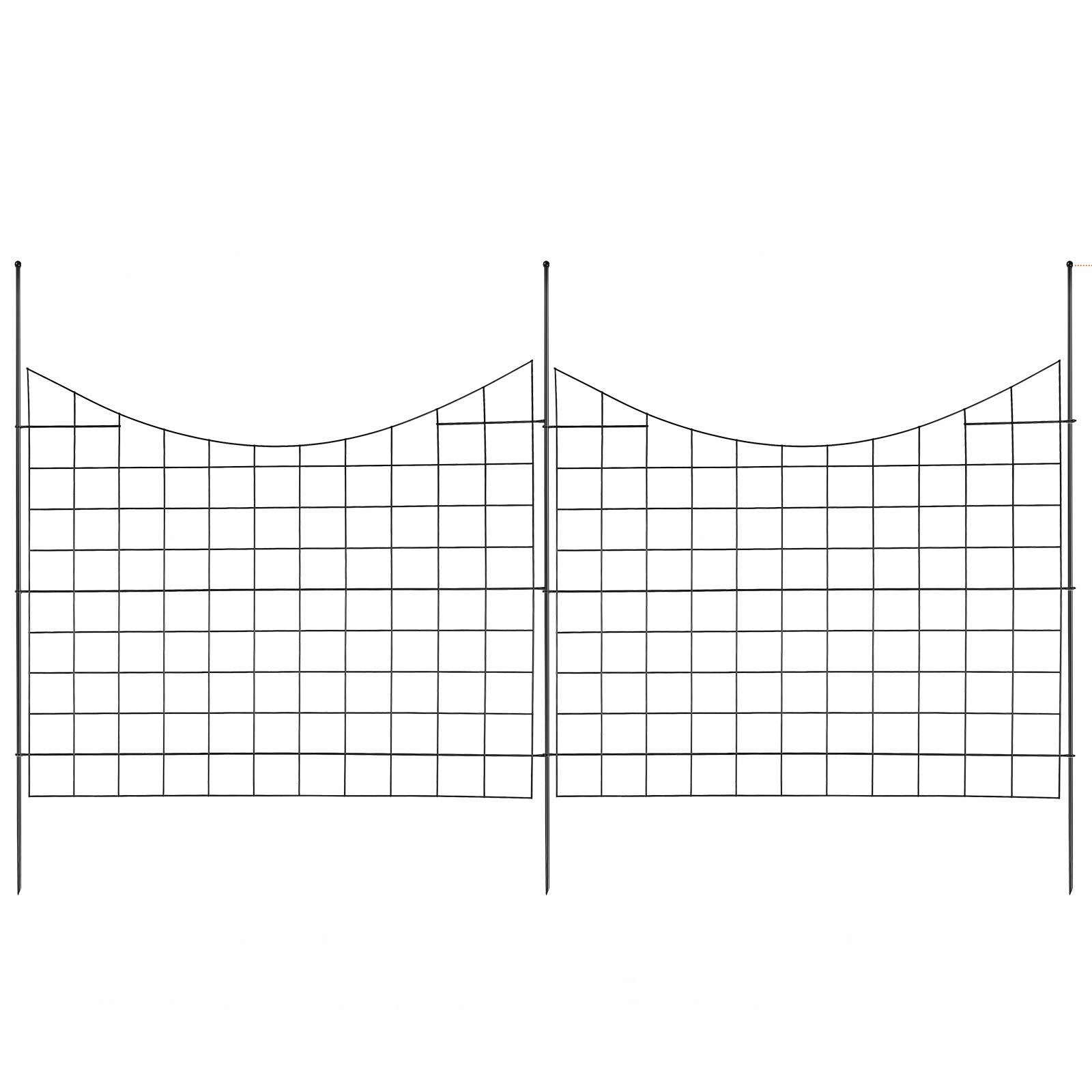 Garden Fence 75x93cm Animal Barrier Metal Dog Fence 6.38cm Spike Spacing 5Pack