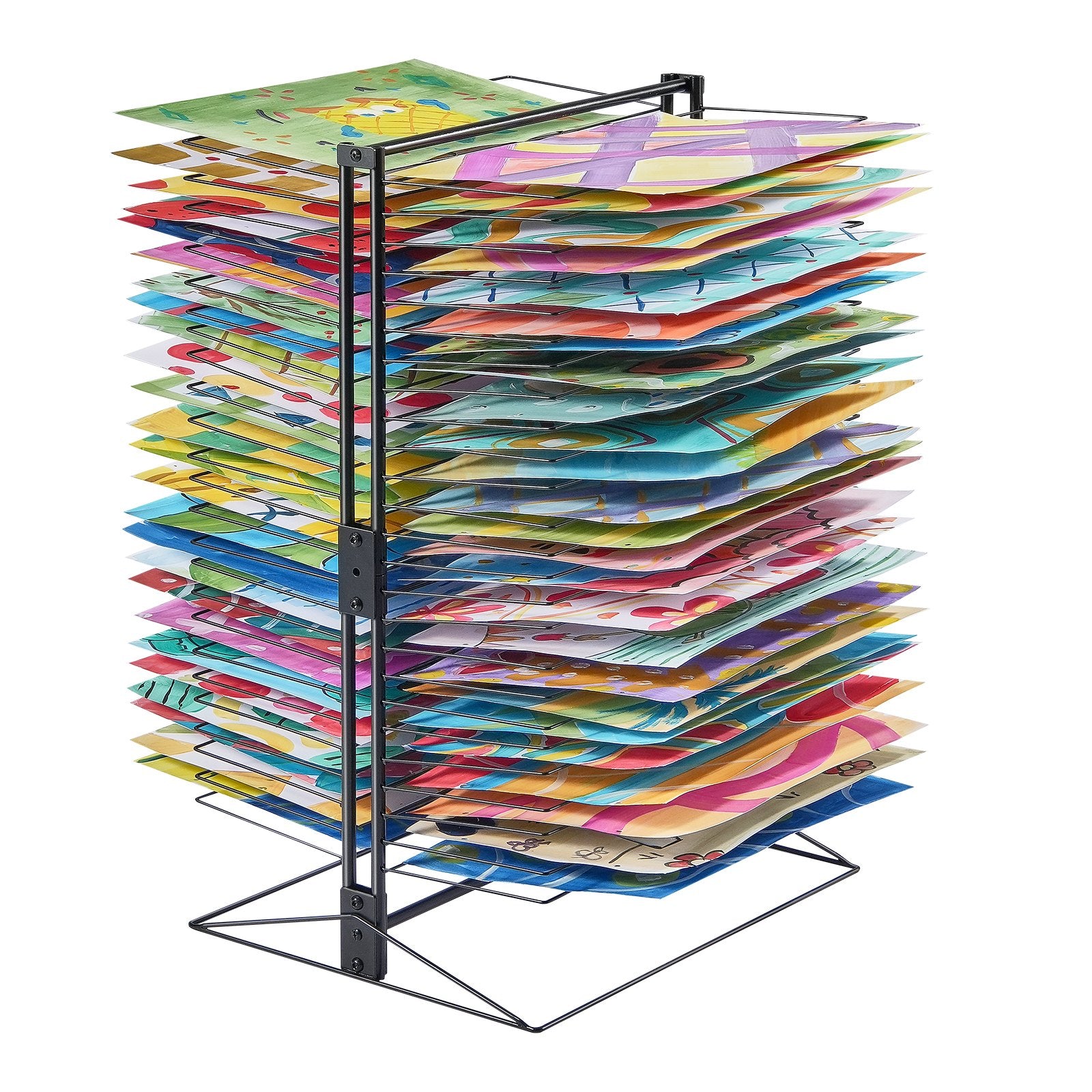 Art Drying Rack 50 Shelves 20x17x30 Inch Carbon Steel Painting Studios Black