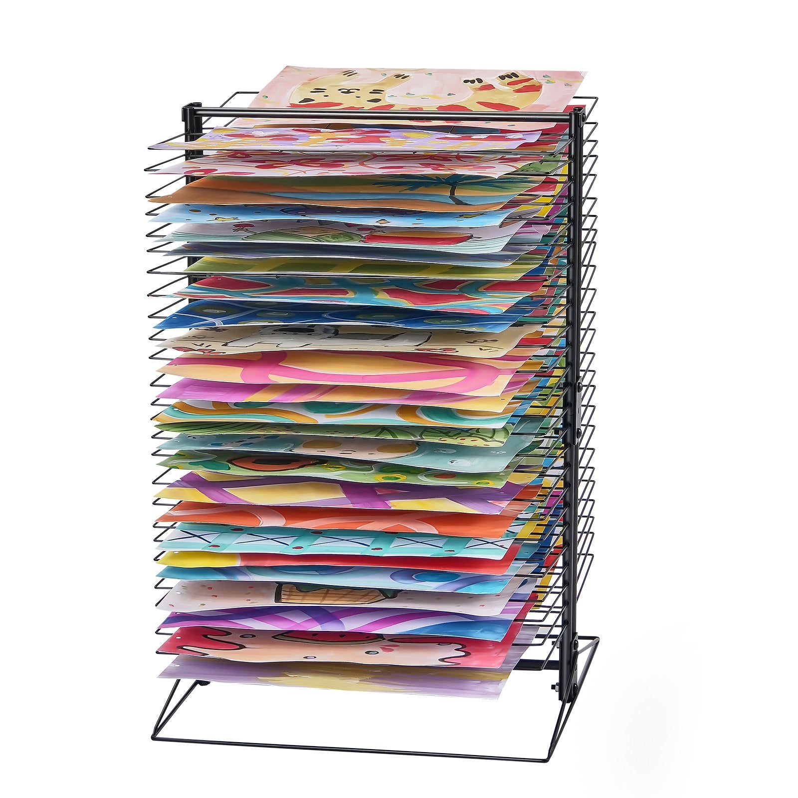 Art Drying Rack 50 Shelves 20x17x30 Inch Carbon Steel Painting Studios Black