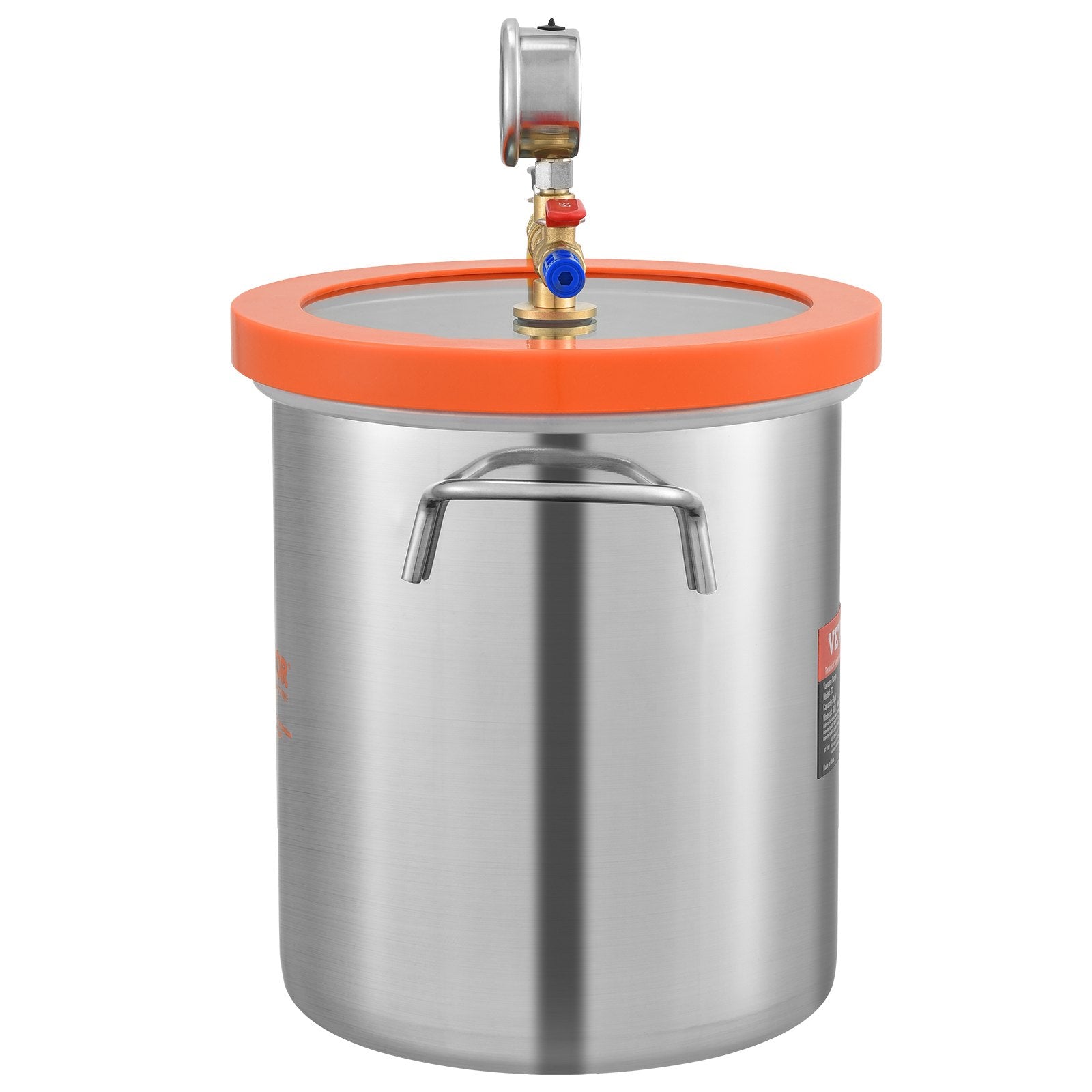 5 Gallon Vacuum Degassing Chamber with Tempered Glass Lid Steel Tank
