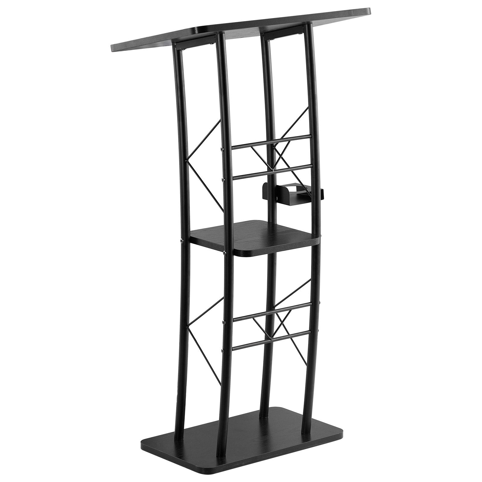 Podium Stand 1180mm Metal Lectern Curved Wide Surface Storage Cup Holder