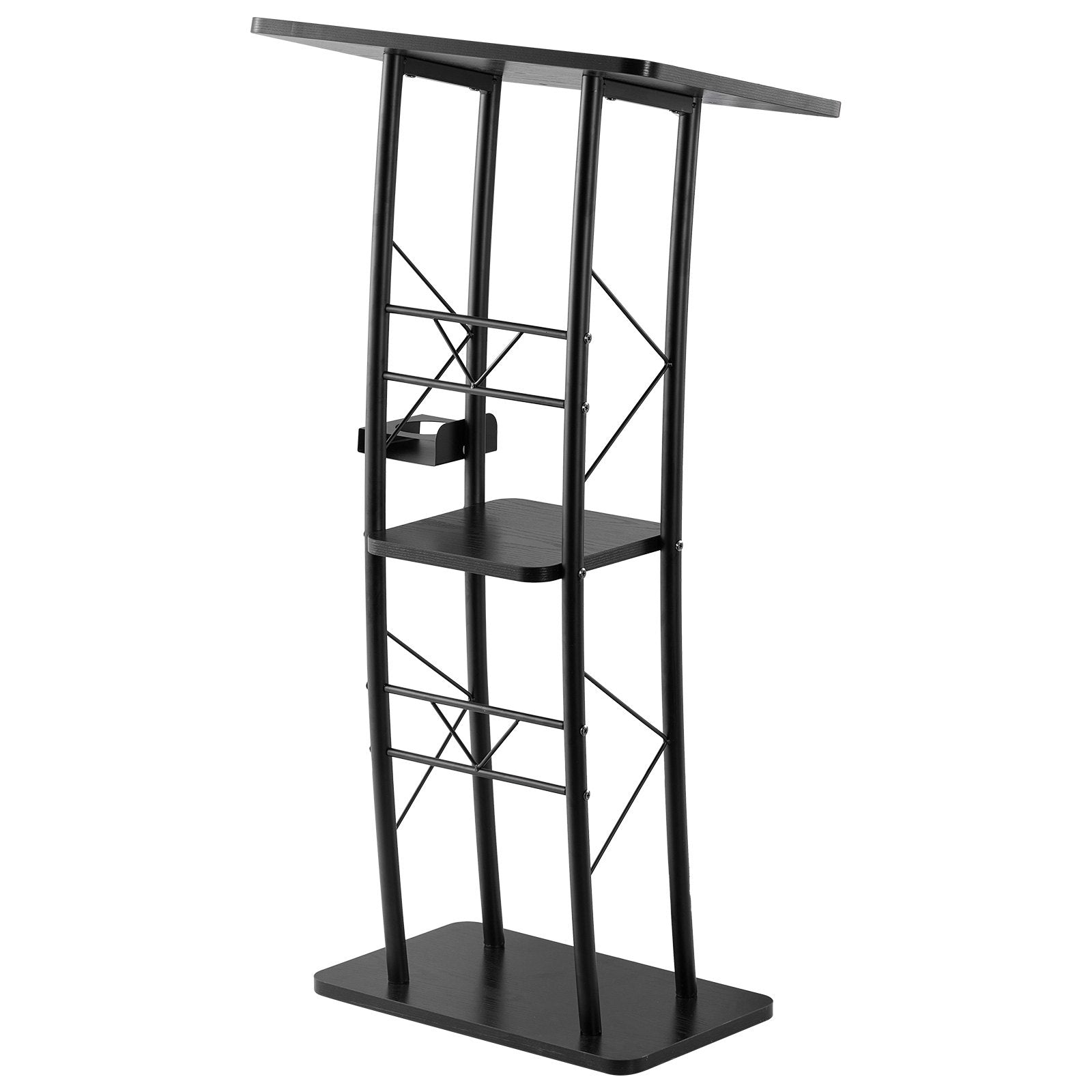 Podium Stand 1180mm Metal Lectern Curved Wide Surface Storage Cup Holder