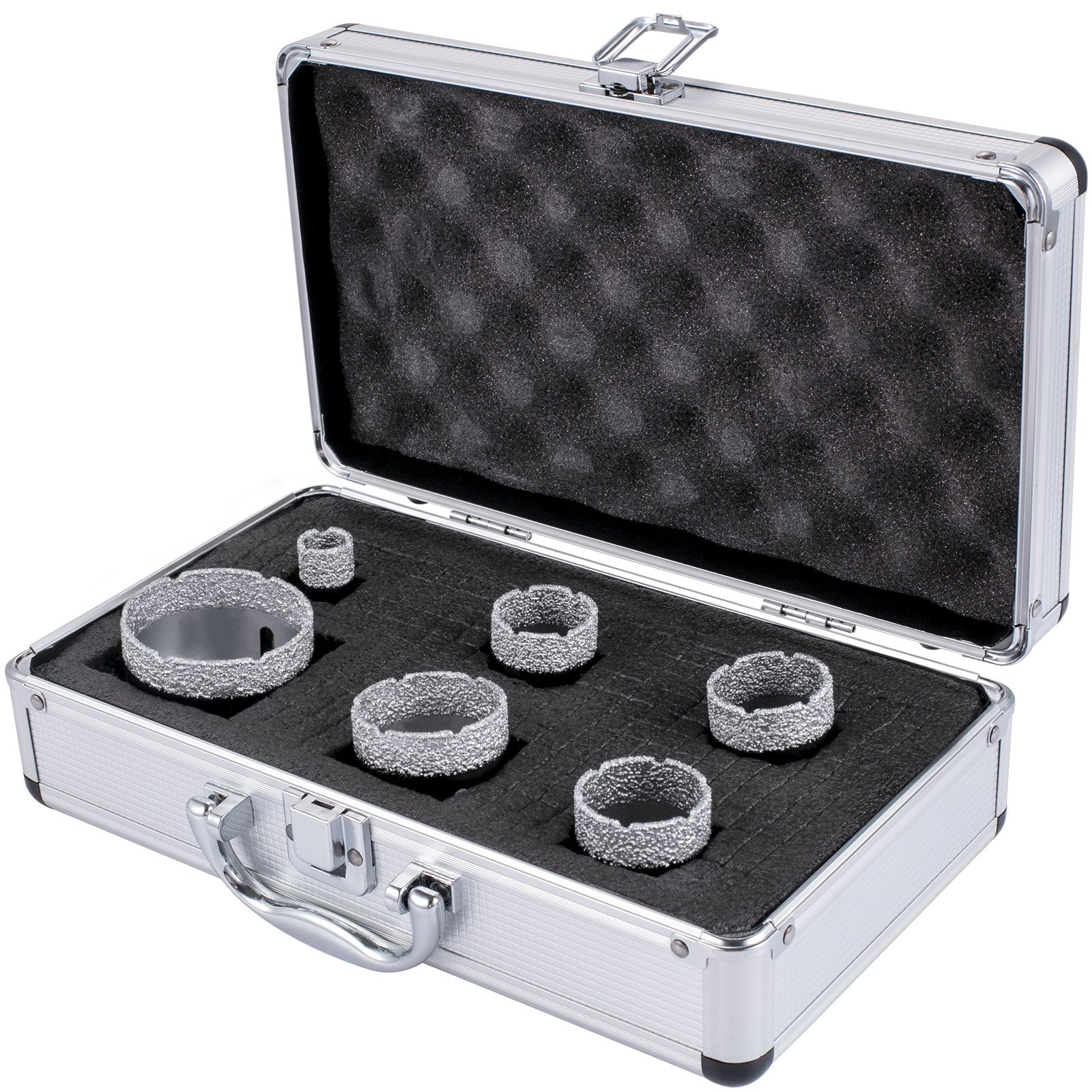 Diamond Drill Bits, 6PCS Tile Hole Saw Kit 20-68mm Vacuum Brazed with Case