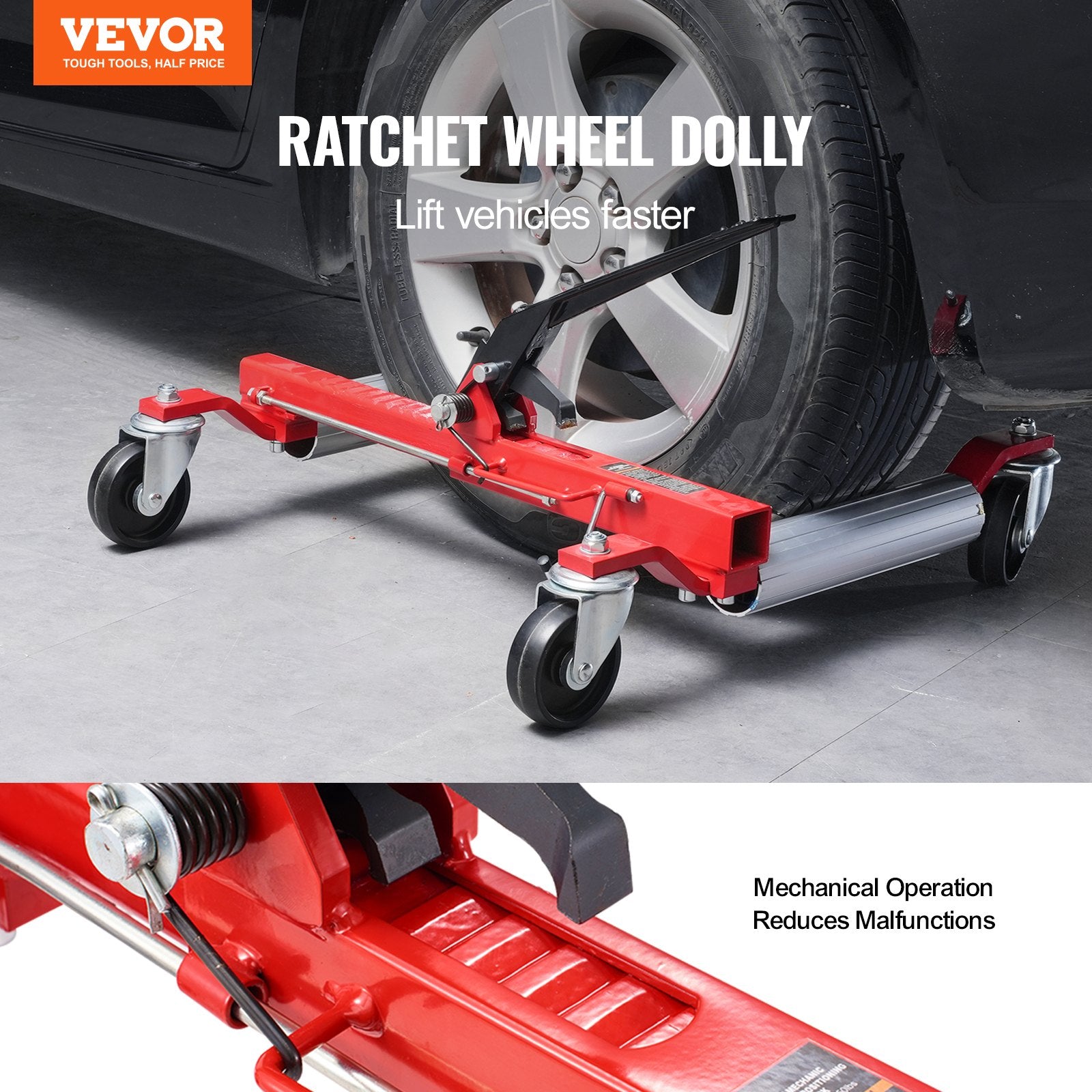 Wheel Dolly 1500 Lbs Car Jack Lifter with 360° Rotatable Wheels Heavy Duty