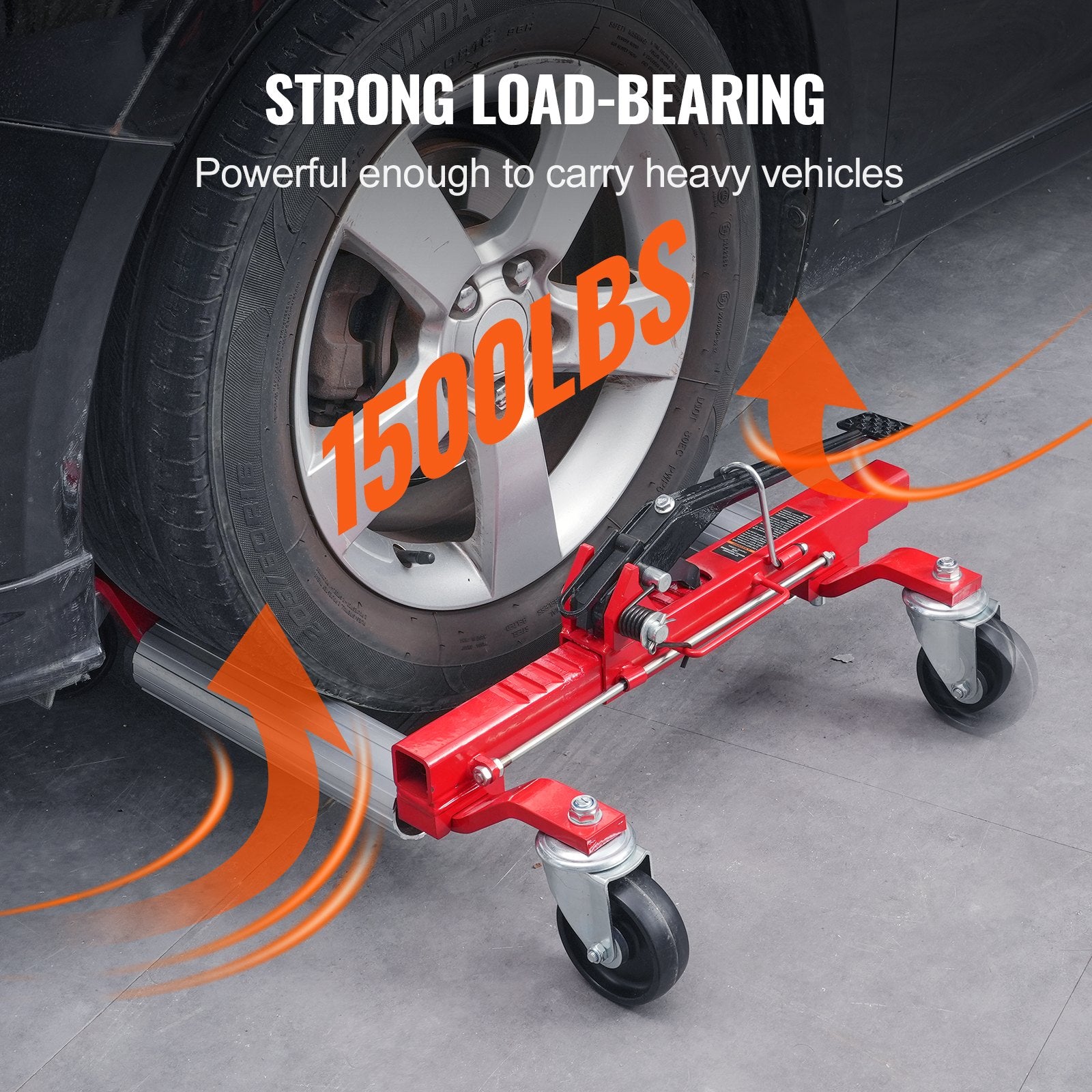 Wheel Dolly 1500 Lbs Car Jack Lifter with 360° Rotatable Wheels Heavy Duty