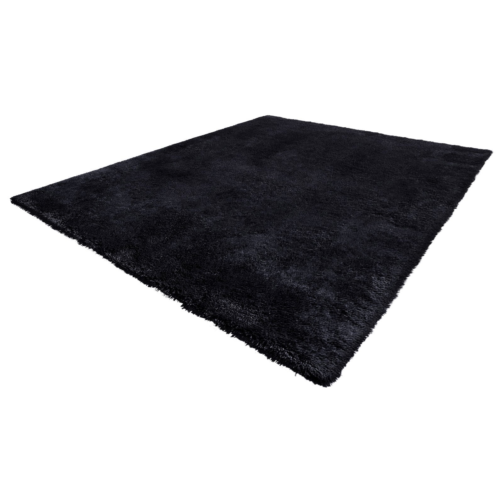 Plush Area Rug 2.44x3.05m Soft Shag Slip-Resistant Non-Shedding Bedroom Black