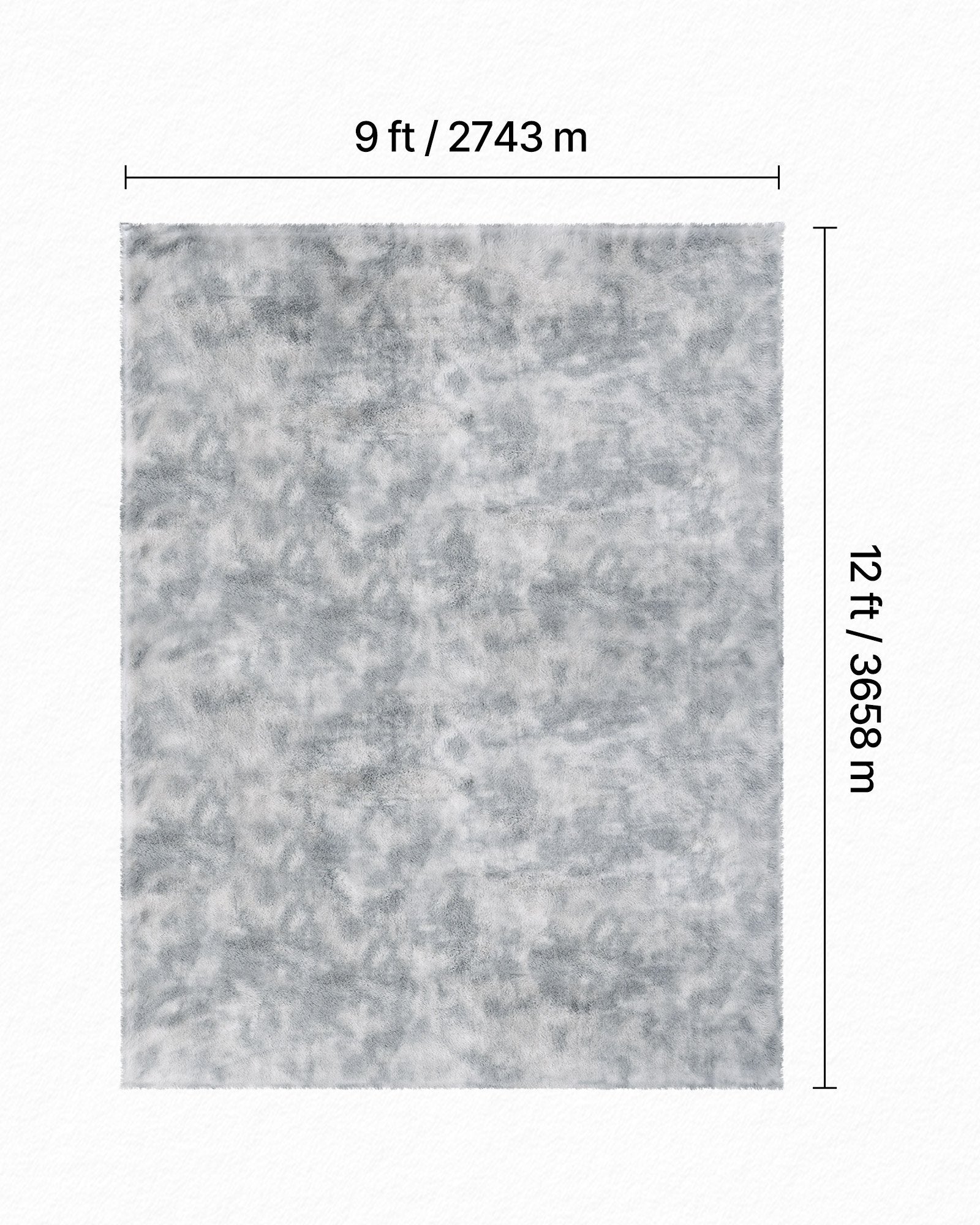 Indoor Plush Area Rug 2.74x3.66m Soft Furry Shag Non-Shedding Slip-Resistant
