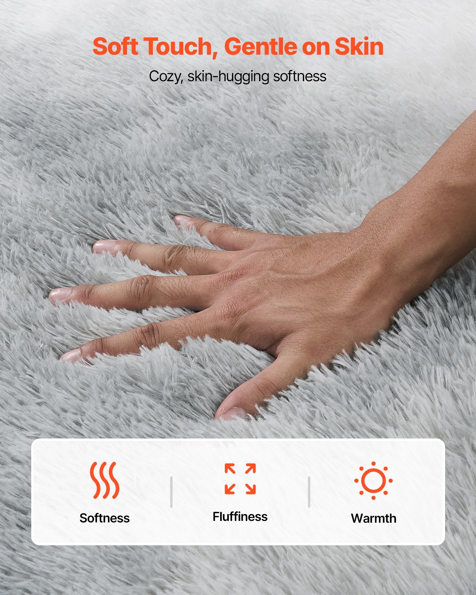Indoor Plush Area Rug 2.74x3.66m Soft Furry Shag Non-Shedding Slip-Resistant