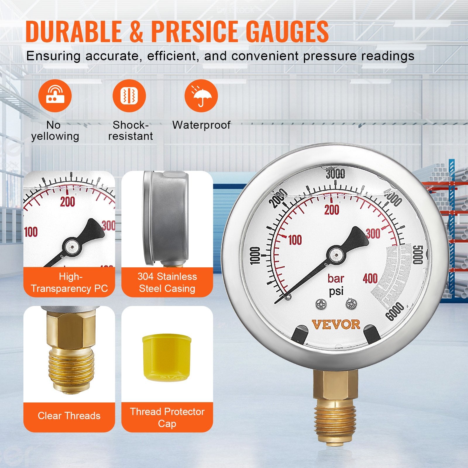 Hydraulic Pressure Test Kit 250/400/600bar with 3 Gauges Hoses Couplings