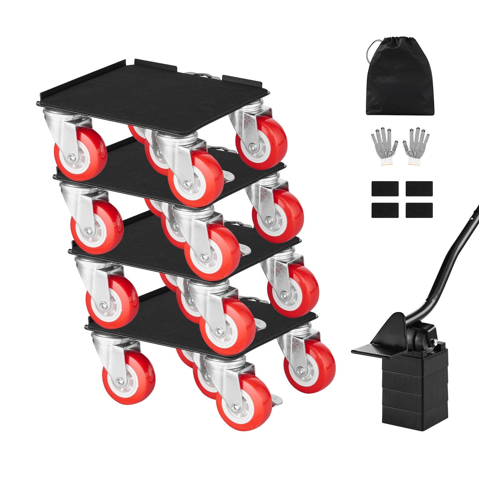 Furniture Dolly 1575 kg Heavy Duty with 5 360° Wheels Carbon Steel Panel Movers