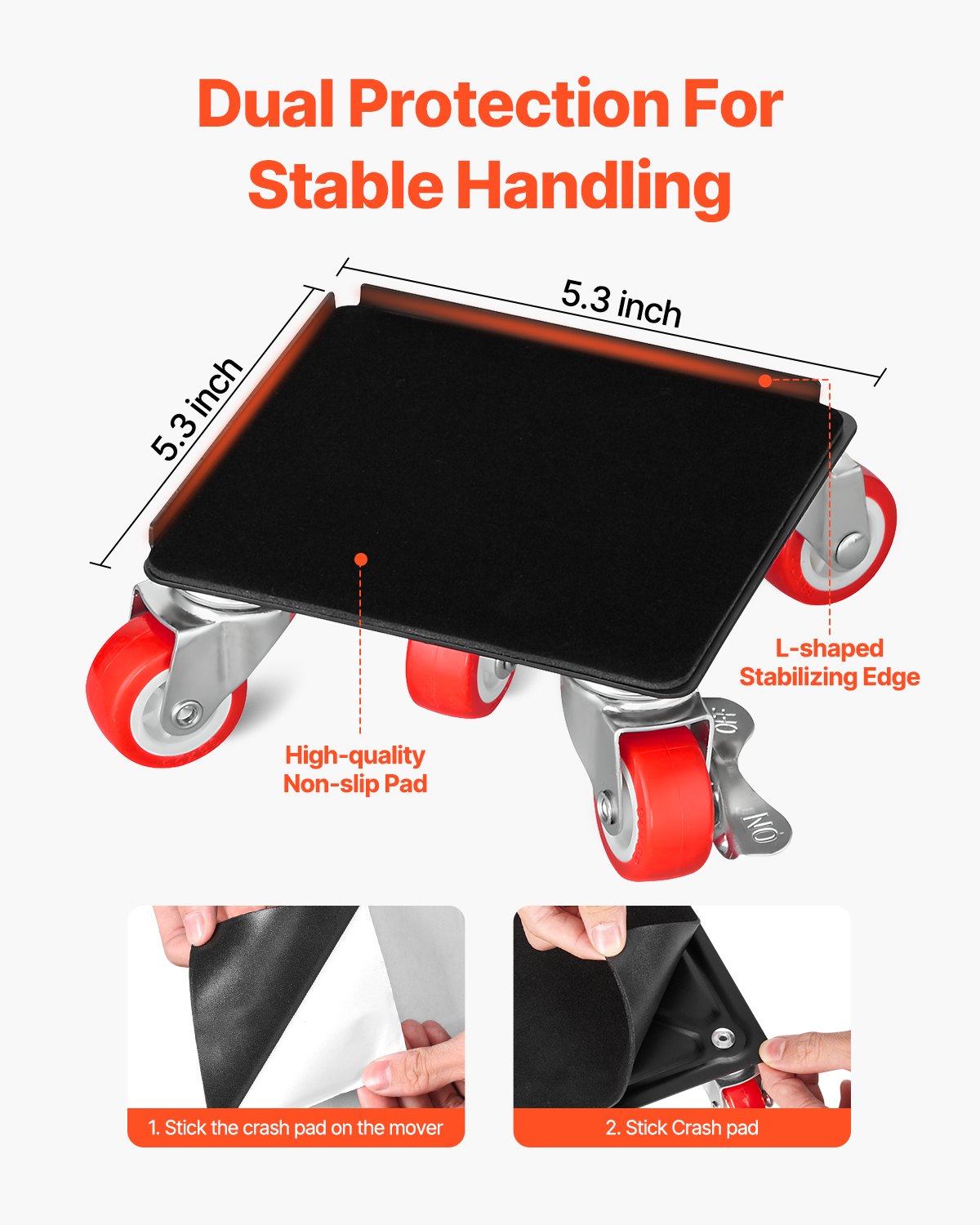 Furniture Dolly 544 kg Heavy Duty with 5 360° Wheels Carbon Steel Panel Movers