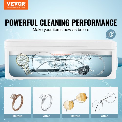 VEVOR Ultrasonic Cleaner Machine 16oz with 4 Timer Modes for Jewelry