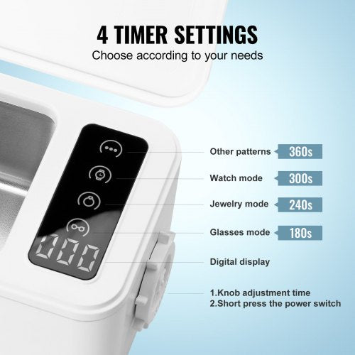 VEVOR Ultrasonic Cleaner Machine 16oz with 4 Timer Modes for Jewelry
