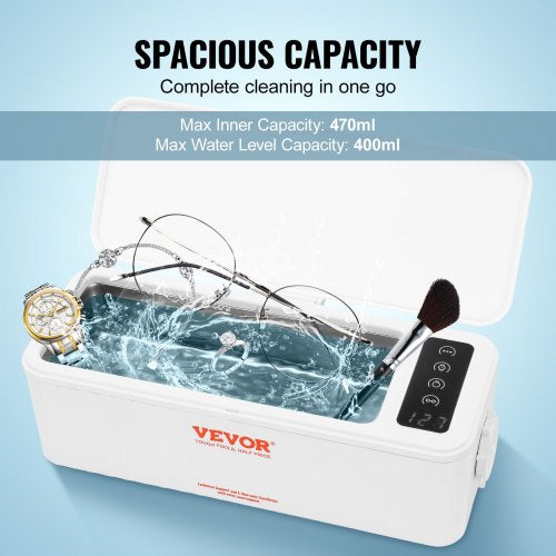 VEVOR Ultrasonic Cleaner Machine 16oz with 4 Timer Modes for Jewelry