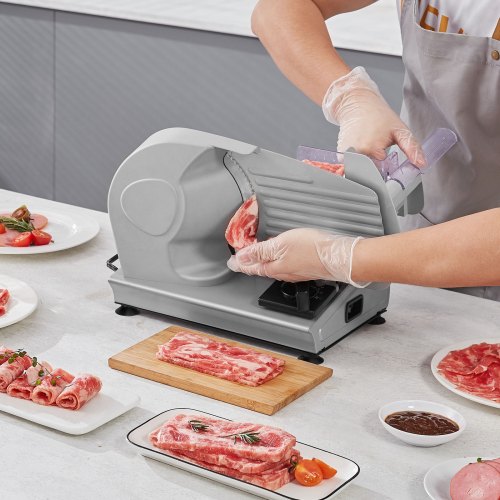 VEVOR 180W Electric Meat Slicer SUS420 Blade Adjustable Thickness Home Use
