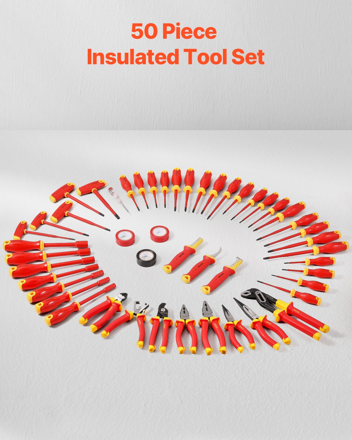 Insulated Screwdriver Set 50-Piece 1000V Electrician Tools with Magnetic Tips