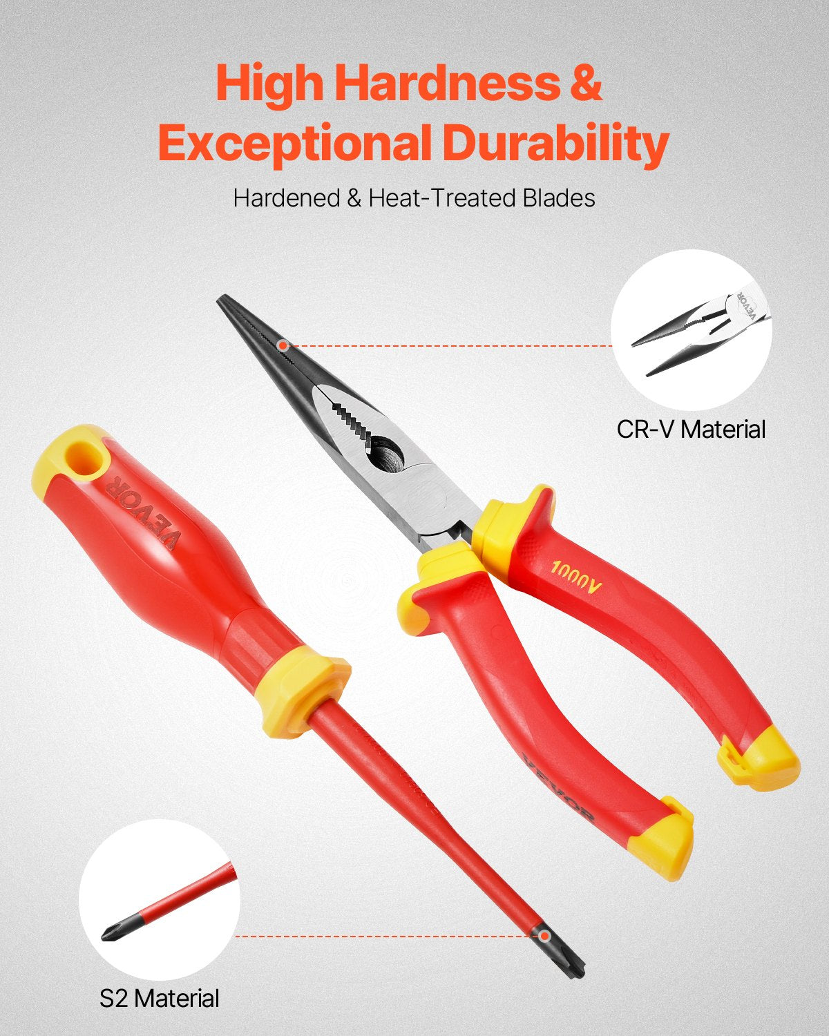 Insulated Screwdriver Set 50-Piece 1000V Electrician Tools with Magnetic Tips