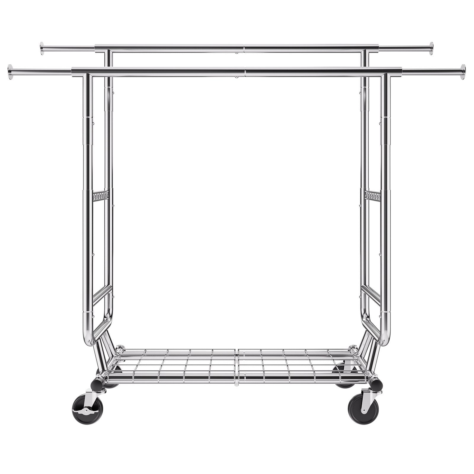 Clothes Rack Heavy Duty Double Hanging Rod Adjustable Bottom Storage 272kg