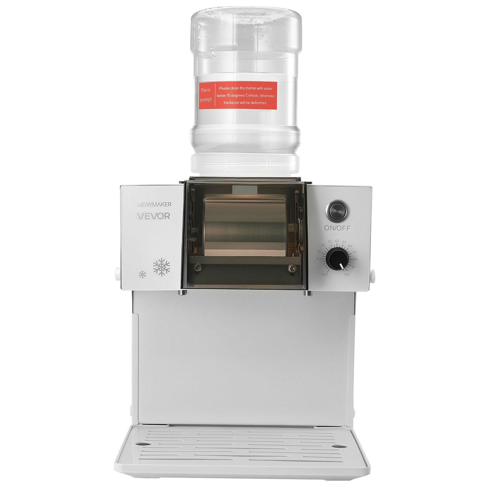 Snowflake Ice Machine 40KG/24H Electric Ice Shaver 1.8L Tank Stainless Blade