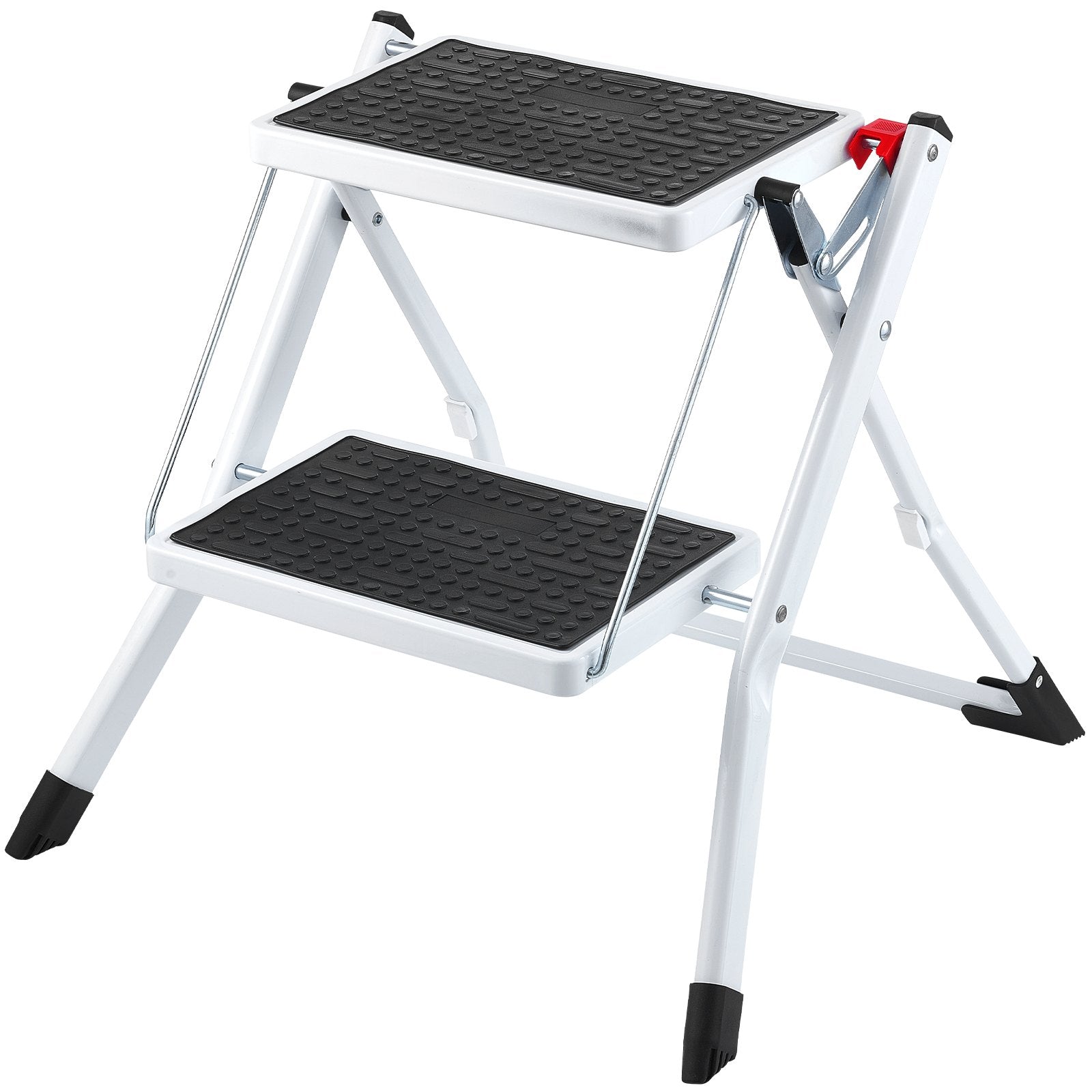 Step Ladder 2-Step 150kg Folding Steel Step Stool Wide Anti-Slip Pedal Sturdy
