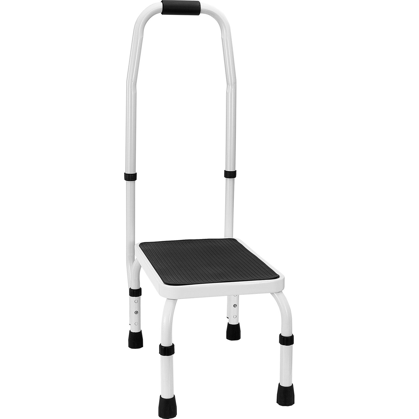 1-Step Adjustable Steel Step Stool with Handrail 150Kg Capacity