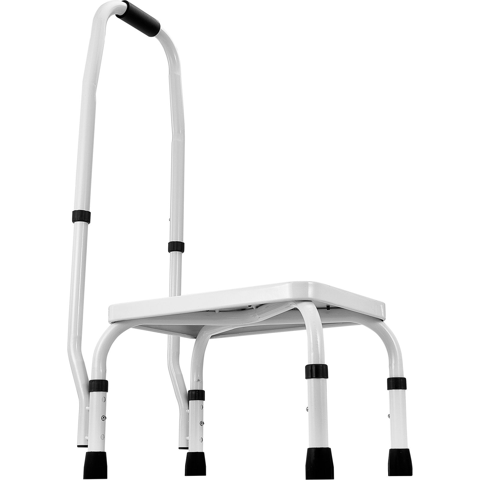 1-Step Adjustable Steel Step Stool with Handrail 150Kg Capacity