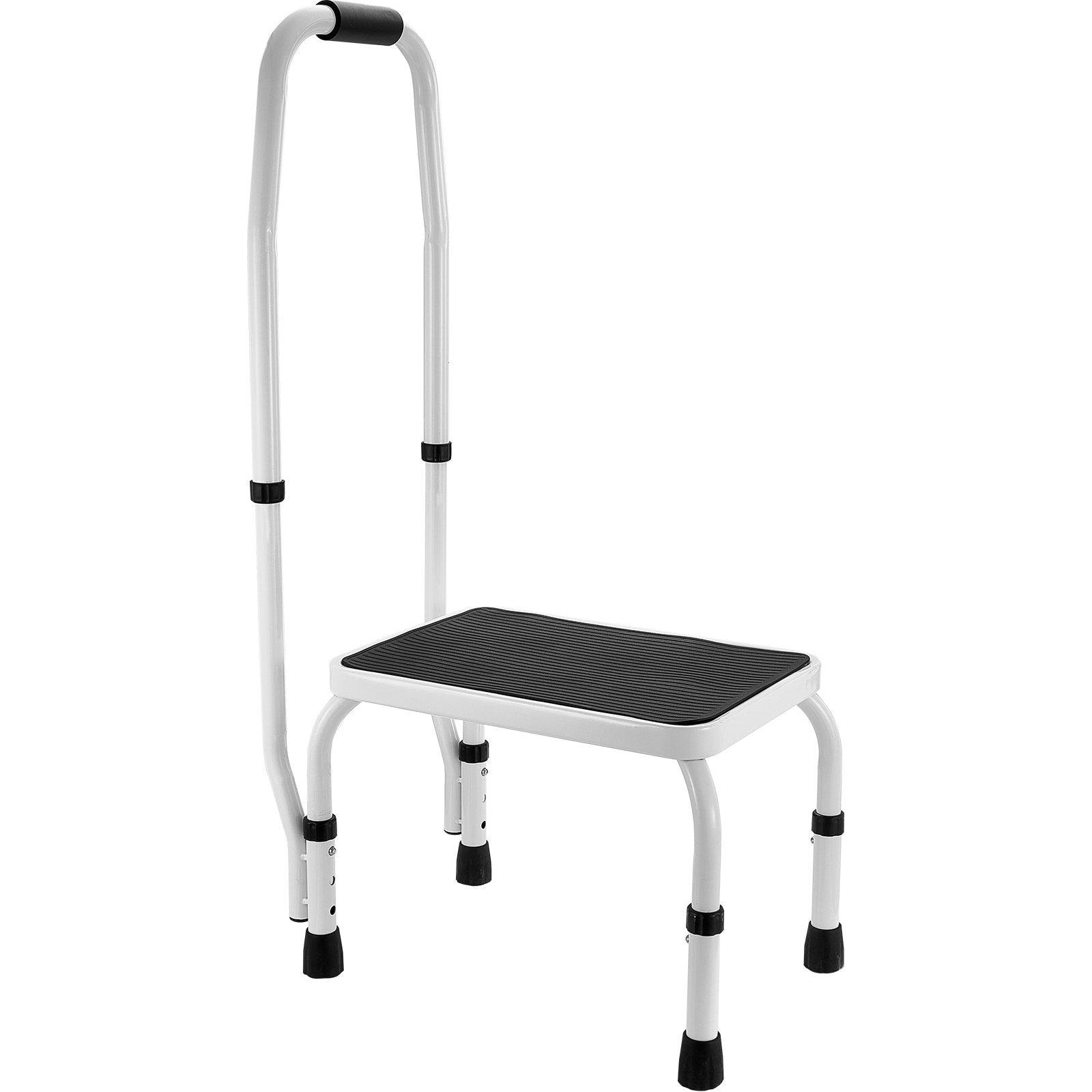 1-Step Adjustable Steel Step Stool with Handrail 150Kg Capacity
