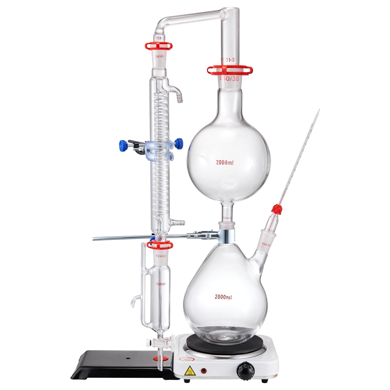 28pcs Essential Oil 2000ml Distillation Kit with 1000W Heating Plate