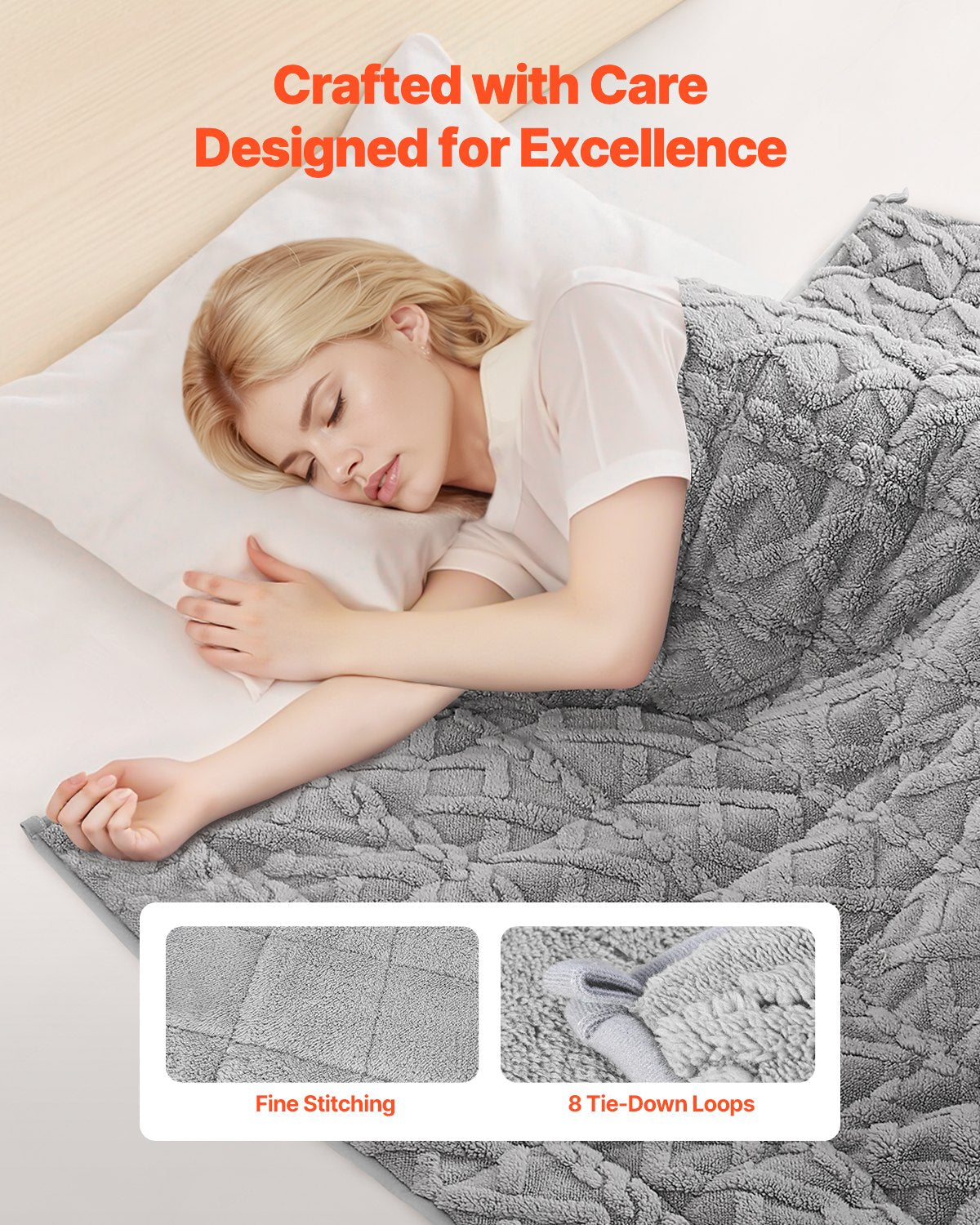 Weighted Blanket 9kg, Queen 1524x2032mm, Sherpa Fleece with Glass Beads, Grey