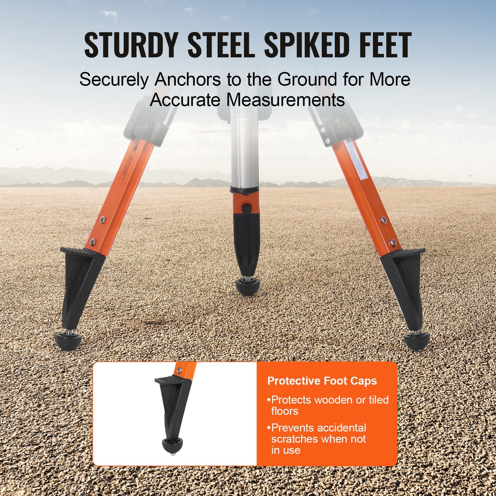 Laser Level Tripod Stand 5/8-11 Thread 27.16-67.71in Adjustable Heavy Duty